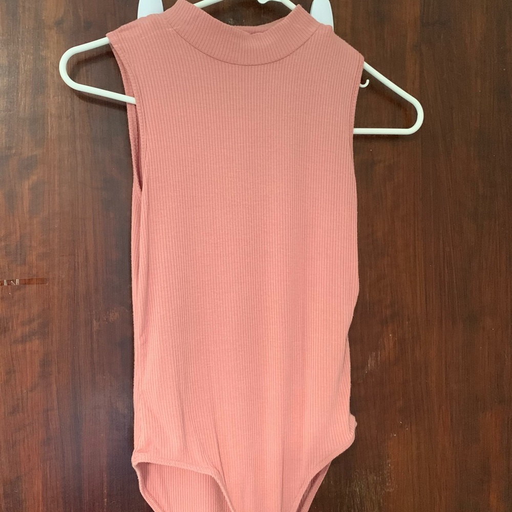 Salmon Color Body Suit with high neck